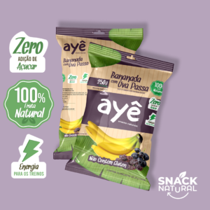 Bananada com Uva Passa Ayê - Natural, Zero Adição de Açúcar e Sabor Intenso - Pacote com 10 unidade