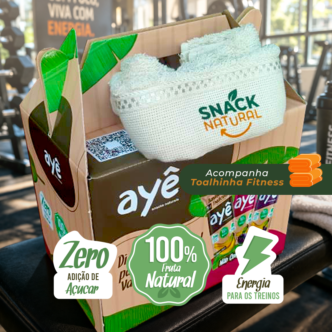 Kit Presente Bananada Ayê - 6 Pacotes (2 de cada sabor) mais Toalhinha Fitness | 100% Fruta, Zero Adição de Açúcar - Imagem 4